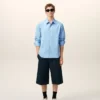 Blue Cotton Tailor Embroidered Ami De Coeur Shirt Blue Cotton Tailor Embroidered Ami De Coeur Shirt