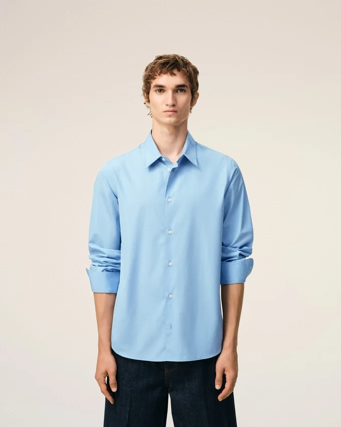 Blue Cotton Tailor Embroidered Ami De Coeur Shirt Blue Cotton Tailor Embroidered Ami De Coeur Shirt