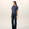 Blue Striped Cotton Ami De Coeur T-Shirt Blue Striped Cotton Ami De Coeur T-Shirt