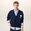 Blue Wool Ami De Coeur Cardigan