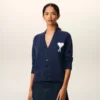 Blue Wool Ami De Coeur Cardigan