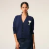 Blue Wool Ami De Coeur Cardigan