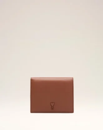 Brown Cowhide Leather Ami De Coeur Bifold Wallet Brown Cowhide Leather Ami De Coeur Bifold Wallet