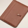 Brown Cowhide Leather Ami De Coeur Card Holder