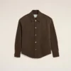 Brown Goat Leather Buttoned Overshirt Brown Goat Leather Buttoned Overshirt