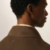Brown Goat Leather Buttoned Overshirt Brown Goat Leather Buttoned Overshirt