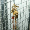Brown Leather and Metal Ami De Coeur Pearls Keyring