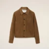 Brown Leather Buttoned Ami De Coeur Jacket