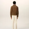 Brown Leather Buttoned Ami De Coeur Jacket