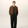 Brown Leather Zipped Jacket