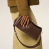 Brown  Smooth Leather Carrousel Bag