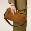 Brown Suede Leather Carrousel Medium Bag