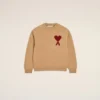 Brown Wool Ami De Coeur Crewneck Sweater