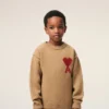Brown Wool Ami De Coeur Crewneck Sweater