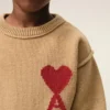 Brown Wool Ami De Coeur Crewneck Sweater