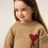 Brown Wool Ami De Coeur Crewneck Sweater