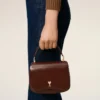 Burgundy Glazed Leather Handle Paris Paris Bag