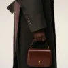 Burgundy Glazed Leather Handle Paris Paris Bag