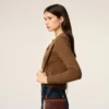 Burgundy Glazed Leather Handle Paris Paris Bag