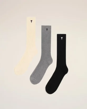 Cotton Three Pack Black Ami De Coeur Socks Cotton Three Pack Black Ami De Coeur Socks