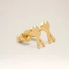 Gold Brass Ami De Coeur Hammered Earrings