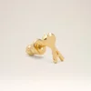 Gold Brass Ami De Coeur Hammered Earrings