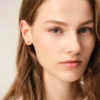 Gold Brass Ami De Coeur Hammered Earrings