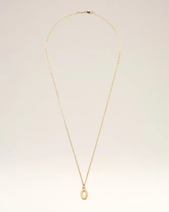 Gold Brass Hammered “0” Pendant Necklace Gold Brass Hammered “0” Pendant Necklace