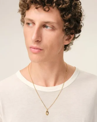 Gold Brass Hammered “0” Pendant Necklace Gold Brass Hammered “0” Pendant Necklace