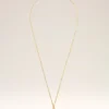 Gold Brass Hammered “1” Pendant Necklace