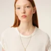 Gold Brass Hammered “1” Pendant Necklace