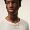 Gold Brass Hammered “3” Pendant Necklace