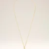 Gold Brass Hammered “5” Pendant Necklace