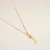 Gold Brass Hammered “7” Pendant Necklace