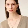 Gold Brass Hammered “7” Pendant Necklace