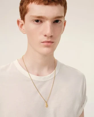 Gold Brass Hammered “8” Pendant Necklace Gold Brass Hammered “8” Pendant Necklace