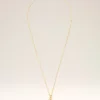 Gold Brass Hammered “9” Pendant Necklace