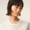 Gold Brass Hammered “9” Pendant Necklace