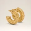 Gold Brass Pearl Earrings