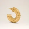 Gold Brass Pearl Earrings
