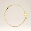 Gold Brass Thin Hammered Ami De Coeur Bracelet