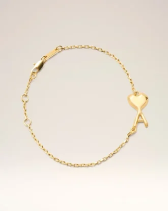 Gold Brass Thin Hammered Ami De Coeur Bracelet Gold Brass Thin Hammered Ami De Coeur Bracelet