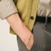 Gold Brass Thin Hammered Ami De Coeur Bracelet