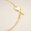 Gold Brass Thin Hammered Ami De Coeur Bracelet