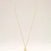 Gold Brass Thin Hammered Ami De Coeur Necklace