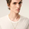 Gold Brass Thin Hammered Ami De Coeur Necklace