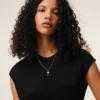 Gold Brass Thin Hammered Ami De Coeur Necklace