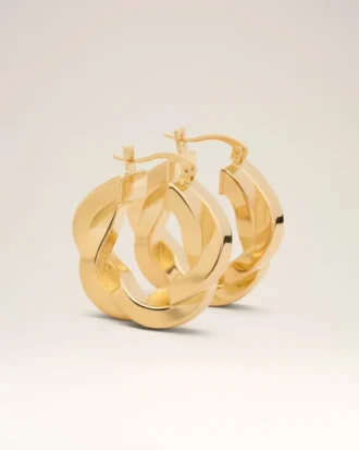 Gold Brass Tresse Hoops Gold Brass Tresse Hoops