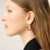 Gold Brass Tresse Hoops Gold Brass Tresse Hoops