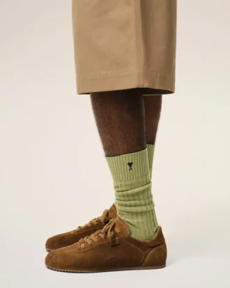 Green Cotton Ami De Coeur Socks Green Cotton Ami De Coeur Socks